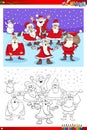 Christmas Santa Claus group coloring book Royalty Free Stock Photo