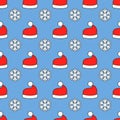 Christmas Santa Claus hat art seamless pattern Royalty Free Stock Photo