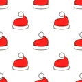 Christmas Santa Claus hat art seamless pattern