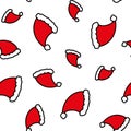 Christmas Santa Claus hat seamless pattern Royalty Free Stock Photo