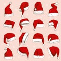 Christmas Santa Claus hat vector noel isolated illustration New Year Christians Xmas party design decoration hat element Royalty Free Stock Photo