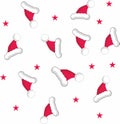 Santa Claus hats seamless background Royalty Free Stock Photo