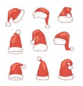 Christmas Santa Claus red hat vector noel isolated illustration New Year Christians Xmas party design decoration hats