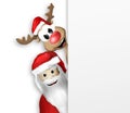 Christmas Santa Claus and Reindeer Royalty Free Stock Photo