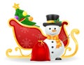 Christmas santa claus sleigh stock vector illustration Royalty Free Stock Photo