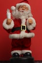 Christmas Santa figurine made from recyclable materials. Royalty Free Stock Photo