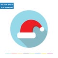 Christmas - Santa hat flat icon Royalty Free Stock Photo