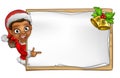 Christmas Santa Helper Elf Character Sign Royalty Free Stock Photo