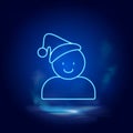 Christmas, Santa neon icon. Smoke effect neon style vector icons