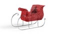 Christmas Santa sleigh - red and golden sledge isolated on white background 3d render Royalty Free Stock Photo