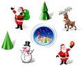 Christmas Santa, Snowman and Deer Iconset