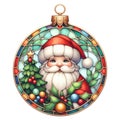 Christmas Santa Stained Glass Ornament Royalty Free Stock Photo