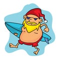 Christmas Santa surfing collection stock