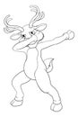 Christmas Reindeer Dabbing Dance Cartoon