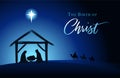 Christmas scene of baby Jesus in the manger Royalty Free Stock Photo