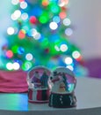 Christmas Scene with blurry lights