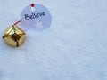 Christmas scene on freshly fallen snow