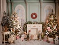 Christmas scene in elegant home Royalty Free Stock Photo