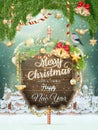 Christmas scene, village. EPS 10 Royalty Free Stock Photo