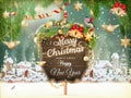 Christmas scene, village. EPS 10 Royalty Free Stock Photo