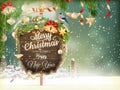 Christmas scene, village. EPS 10 Royalty Free Stock Photo