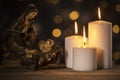 Christmas scene of virgin Mary with baby Jesus Royalty Free Stock Photo