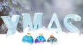 Christmas scenery with blue environment Royalty Free Stock Photo