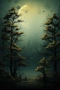 christmas scenes, christmas forest, dark blue christmas trees, night stars, christmas background