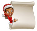 Christmas Scroll Elf Cartoon Royalty Free Stock Photo