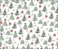 Christmas seamless background. Hand drawn pattern. Royalty Free Stock Photo