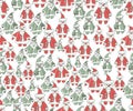 Christmas seamless background. Hand drawn pattern. Royalty Free Stock Photo