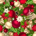 Christmas seamless background. Vector illustration. Royalty Free Stock Photo