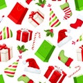 Christmas seamless background. Vector illustration. Royalty Free Stock Photo