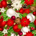 Christmas seamless background. Vector illustration. Royalty Free Stock Photo