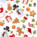 Christmas seamless background. Vector illustration. Royalty Free Stock Photo