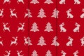 Christmas seamless backgrounds . Set knit red patterns. Vector illustration Royalty Free Stock Photo