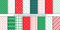 Christmas seamless backgrounds. Set Xmas patterns. Vector illustration Royalty Free Stock Photo