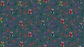 Christmas seamless blue texture with Christmas tree branches, Christmas stockings, candy canes, presents and bows