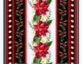 Christmas seamless border with flowers poinsettia, holly berry and firs. Vector. Royalty Free Stock Photo