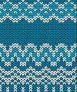 Christmas seamless card. Knitting traditional texture. Blue winter banner. Royalty Free Stock Photo