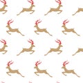 Christmas seamless with deer. Vector