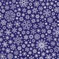 Christmas seamless doodle pattern with snowflakes