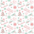 Christmas seamless hand drawn pattern Royalty Free Stock Photo
