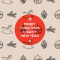Christmas seamless hand-drawn pattern Royalty Free Stock Photo