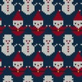 Christmas seamless knitted pattern background, Christmas and New Year Royalty Free Stock Photo