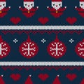 Christmas seamless knitted pattern background, Christmas and New Year Royalty Free Stock Photo