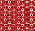 Christmas seamless lace pattern. Geometric mosaic background Red and gold kaleidoscope. Oriental ornament