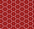 Christmas seamless lace pattern. Geometric mosaic background Red and gold kaleidoscope. Oriental ornament