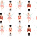 Christmas seamless Nutcracker pattern. Vector illustrations Royalty Free Stock Photo