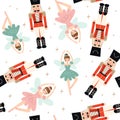 Christmas seamless Nutcracker pattern. Vector illustrations Royalty Free Stock Photo